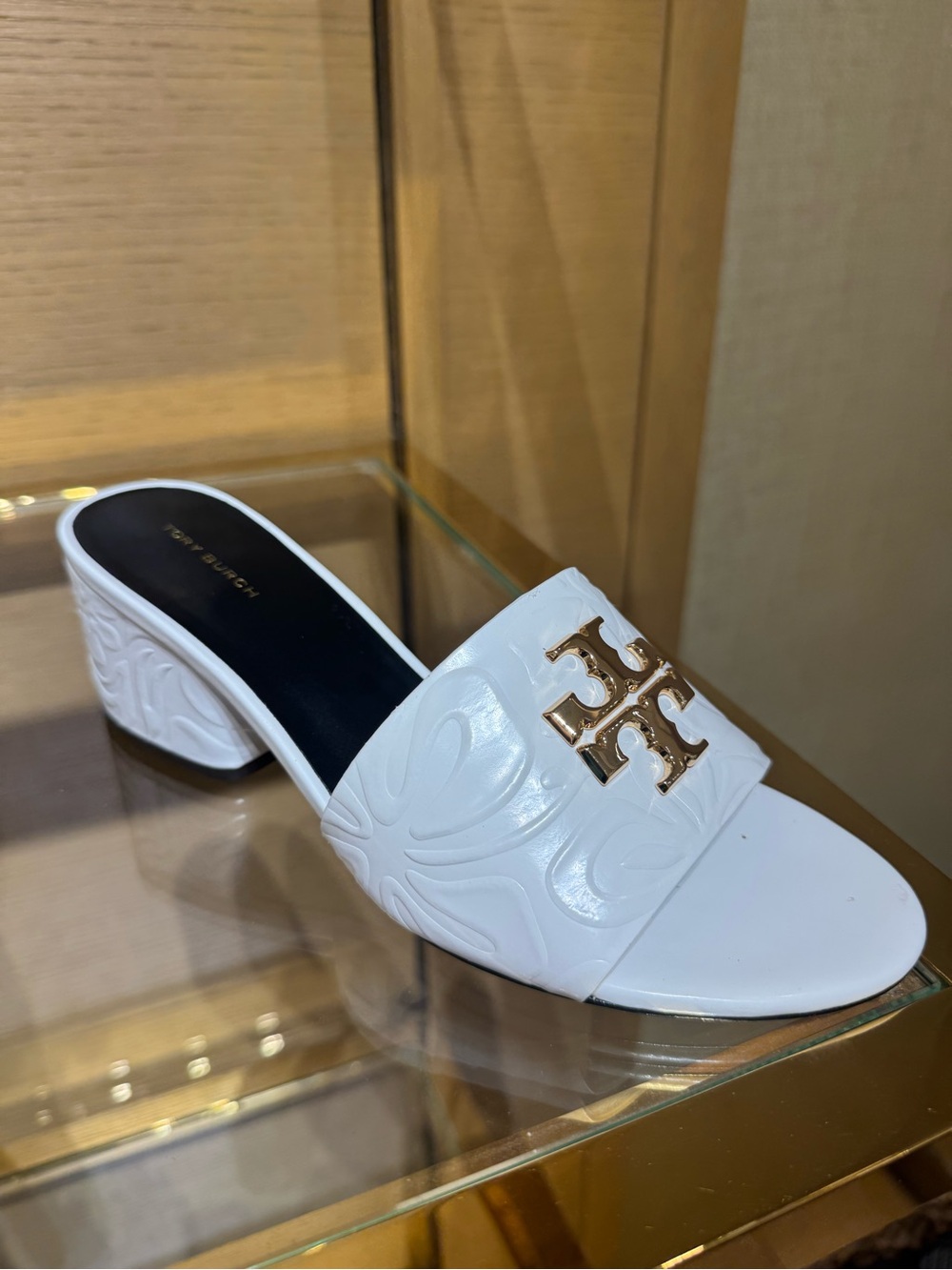 TORY BURCH EVERLY LEATHER BLOCK 45MM SLIP ON SANDAL
